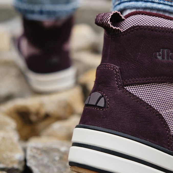 Кеды женские высокие Ellesse Alzano Mtn Boot Leather Af Pink/Dark Purple/Silver