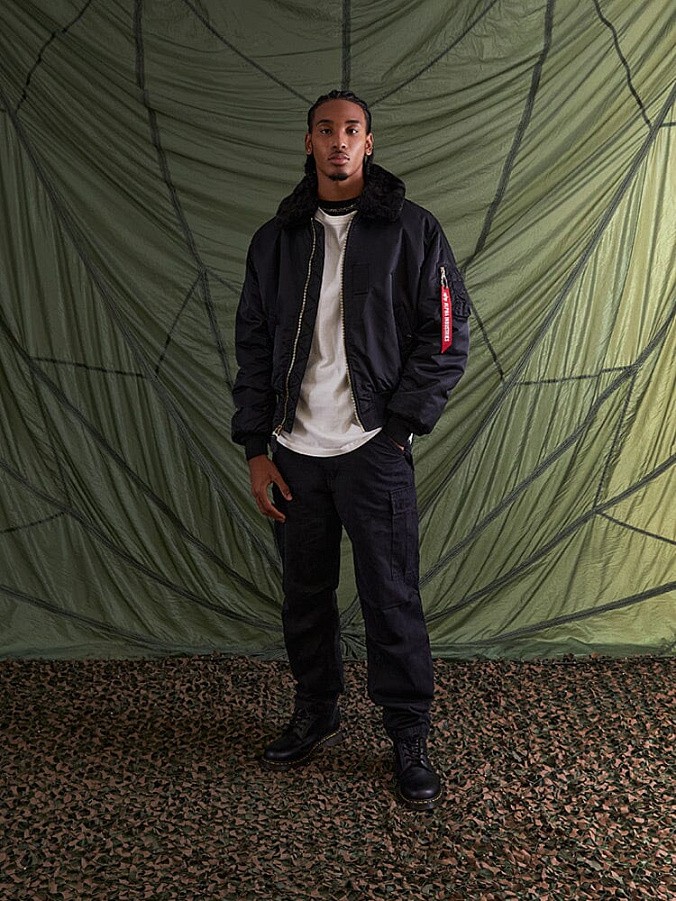 Куртка бомбер мужская Alpha Industries B-15 Heritage Black